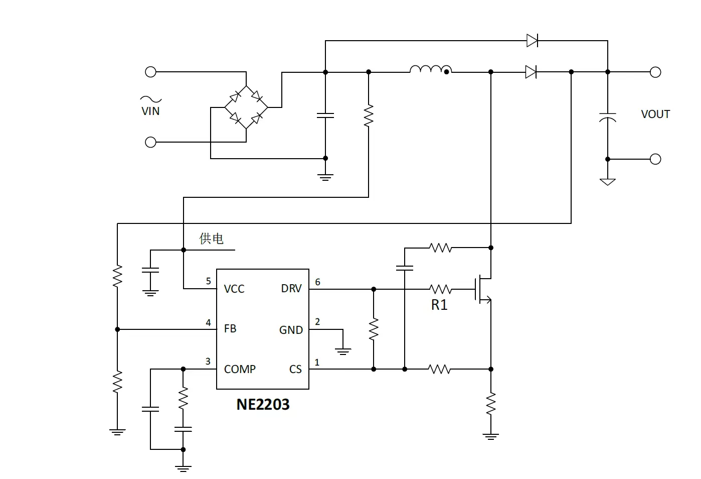 NE2203 PFC芯片 直驱SiC MOS ，支持DCM CRM工作模式